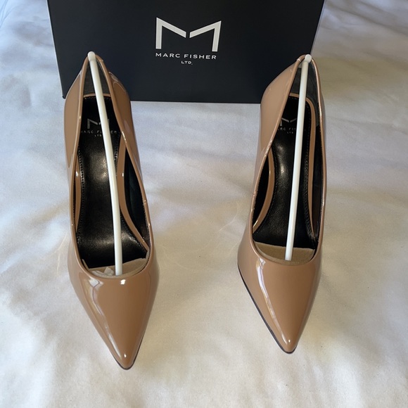 New! Marc Fisher LTD Everly Pointed Toe Pump Size 7 Tan NIB Retail $140 - Picture 9 of 14